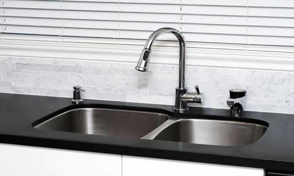 the Double Kitchen Sink is Mounted on a Stable Platform