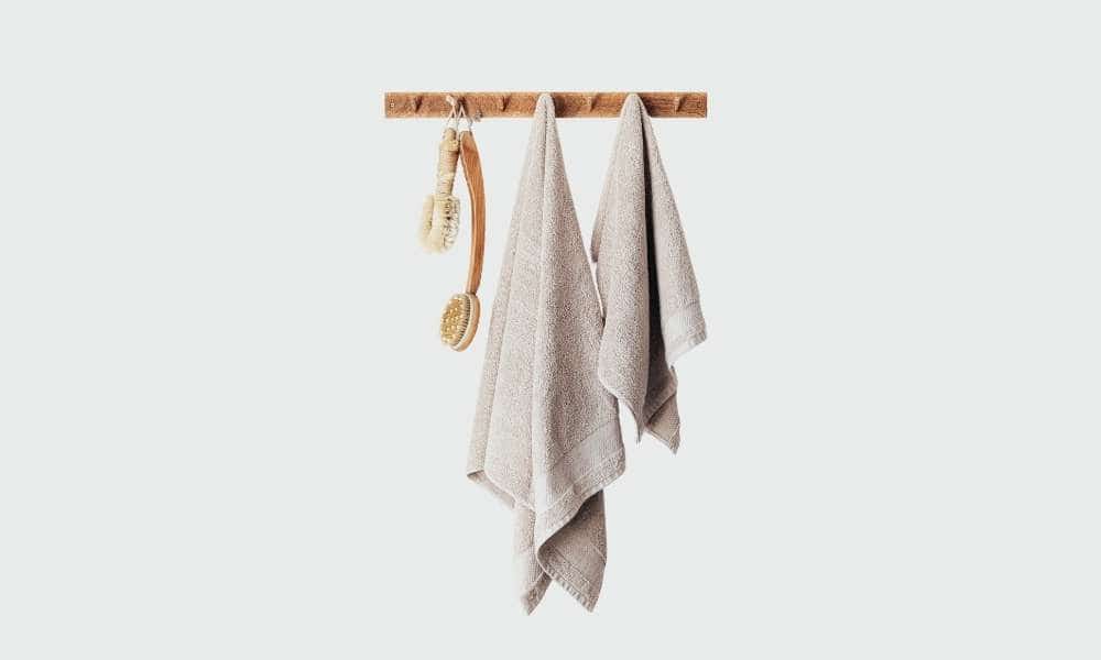 Towel Bar With Bamboo Canisters