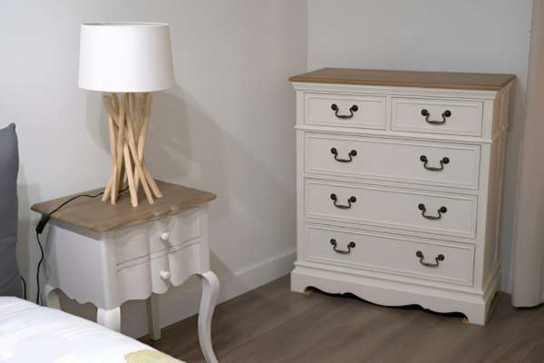Farmhouse Style Complements A Nightstand