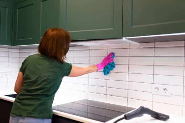 Clean And Regrout Tile For Kitchen