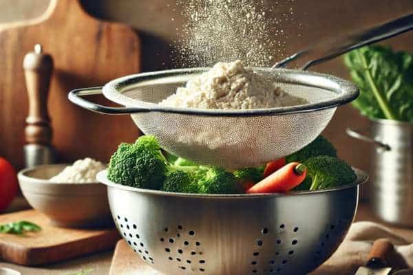 Using A Colander For Sifting And Straining