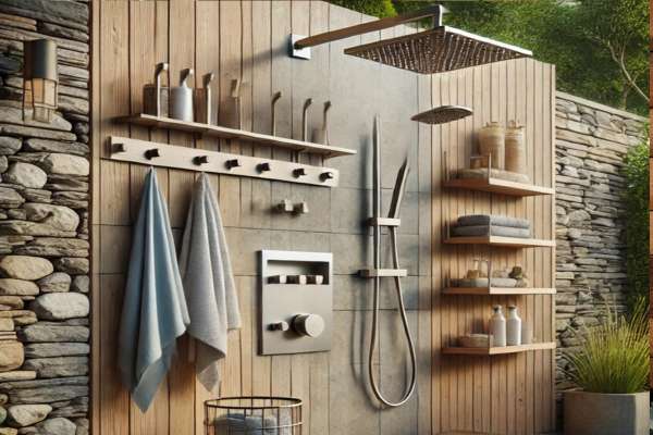 Accessorizing Your Outdoor Shower: Hooks, Shelves, and More