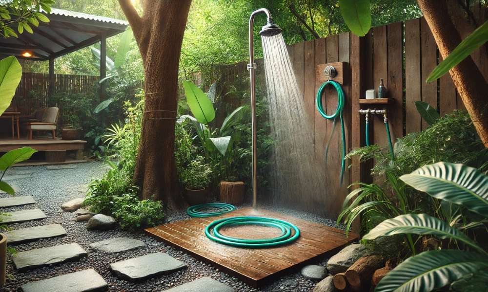 How To Outdoor Shower With A Hose